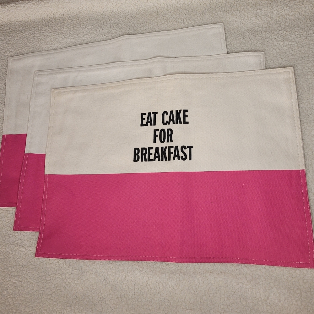 Kate Spade Placemats - Eat Cake for Breakfast - Set of 3